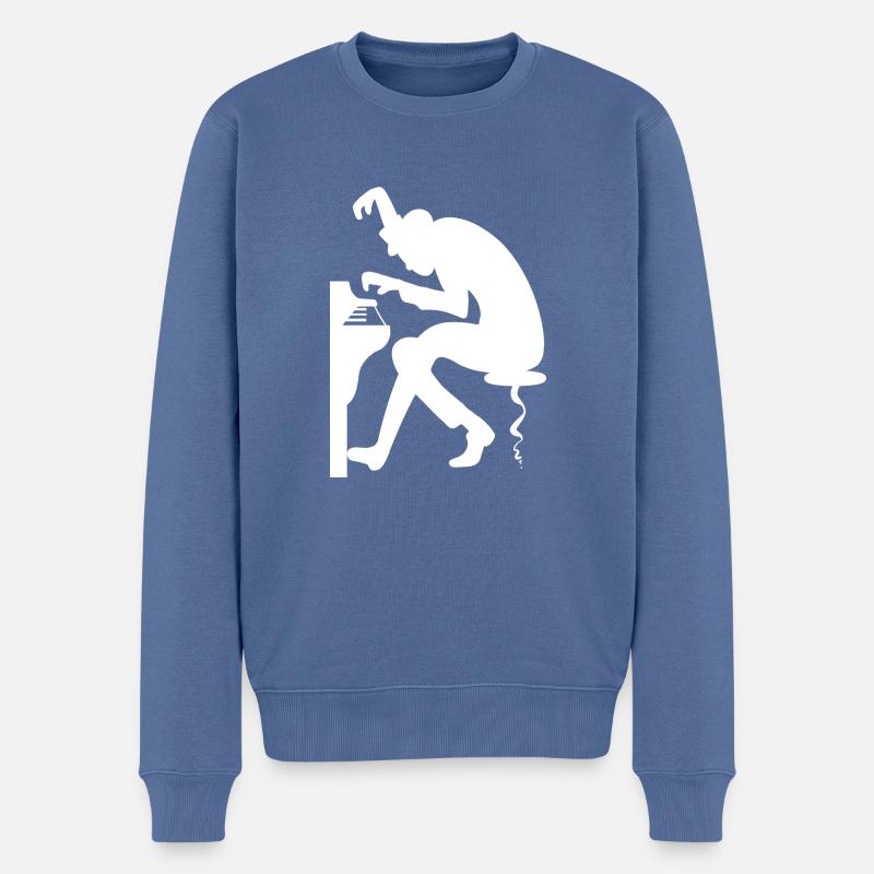 Le pianiste Pianiste Master Gift - Pull Premium bio Homme - bleu pigeon