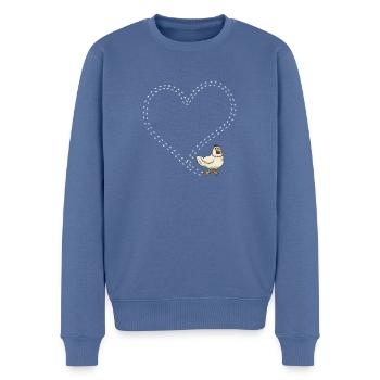 poulet de poulet - Pull Premium bio Homme - bleu pigeon - Devant - Nico (187cm)