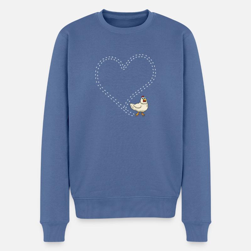 poulet de poulet - Pull Premium bio Homme - bleu pigeon