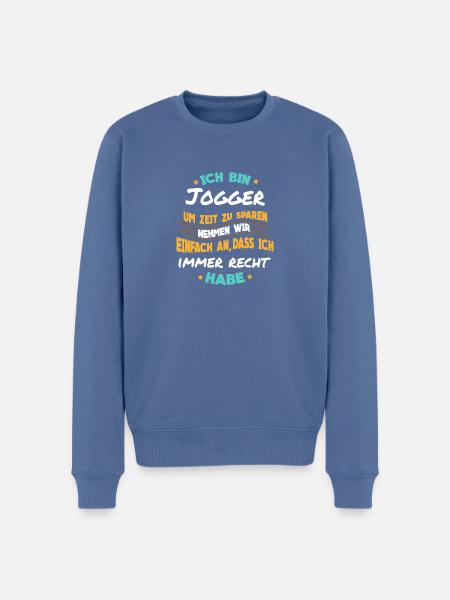 Joggen - Ich bin Jogger - Männer Premium Bio Pullover - Taubenblau