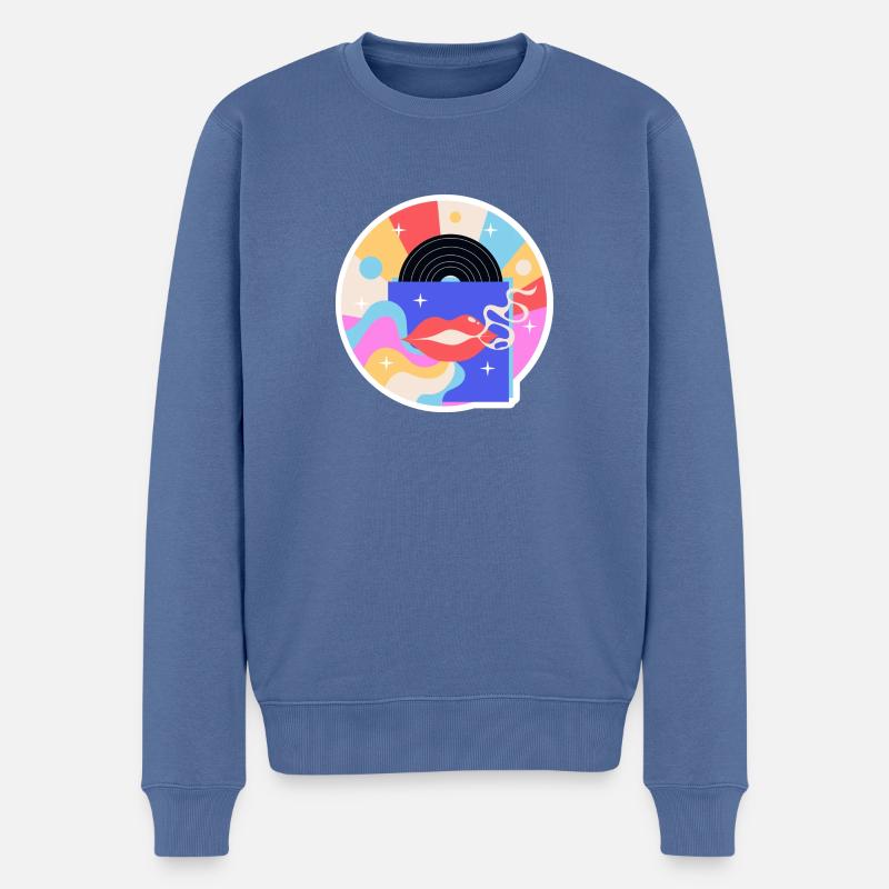 DISC - Pull Premium bio Homme - bleu pigeon