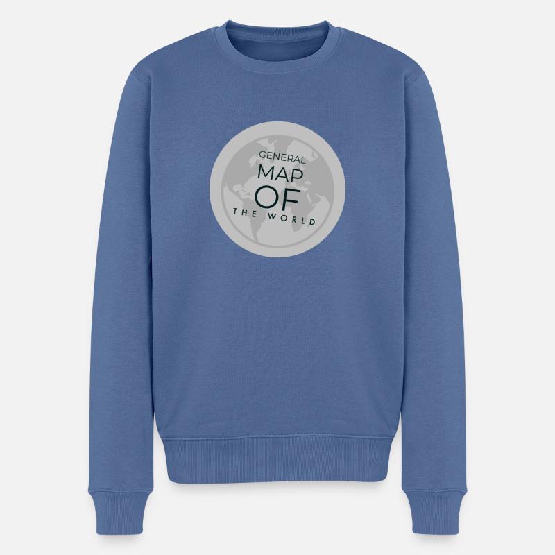 Übersichtskarte der Welt - Männer Premium Bio Pullover - Taubenblau