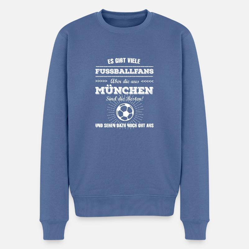 Fussball - Männer Premium Bio Pullover - Taubenblau