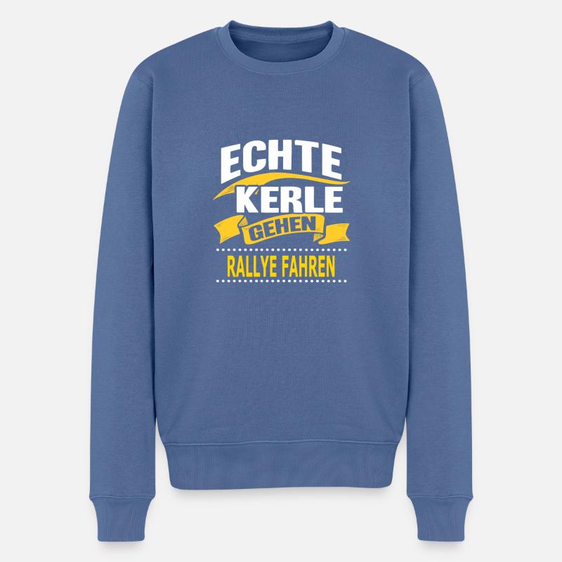 RALLYE FAHREN - Männer Premium Bio Pullover - Taubenblau