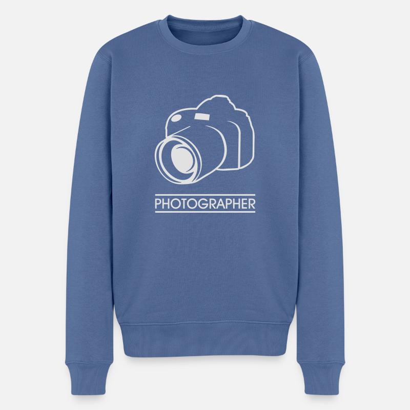 photographer - Männer Premium Bio Pullover - Taubenblau
