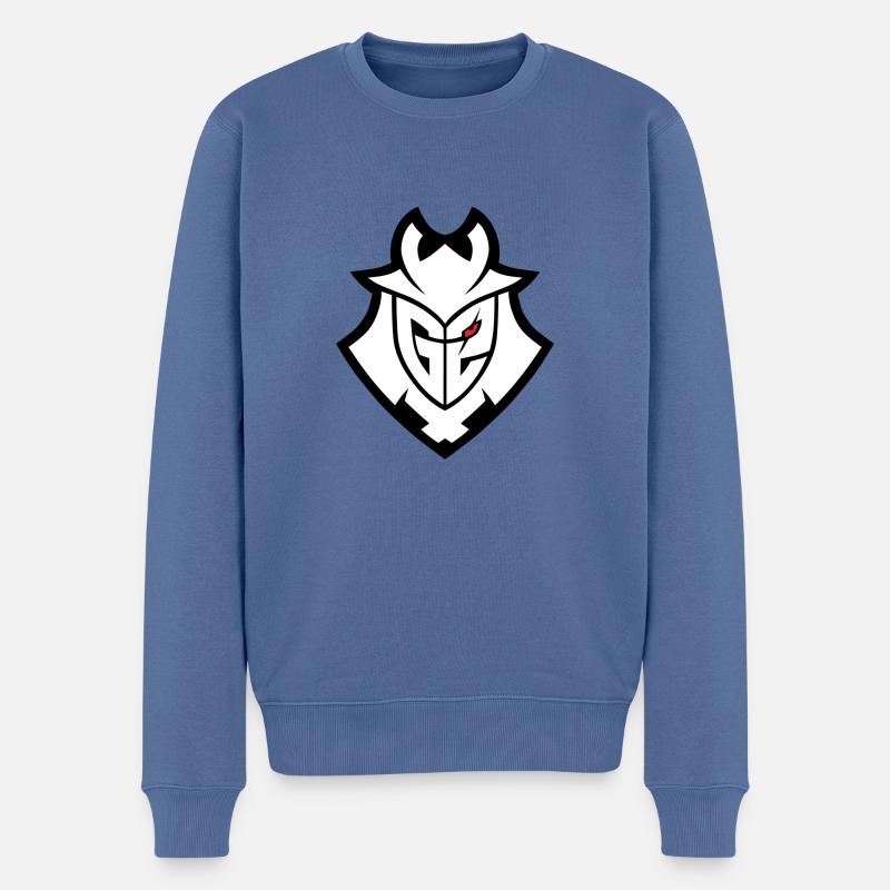 G2 Esports Logo Schwarz Linien - Männer Premium Bio Pullover - Taubenblau