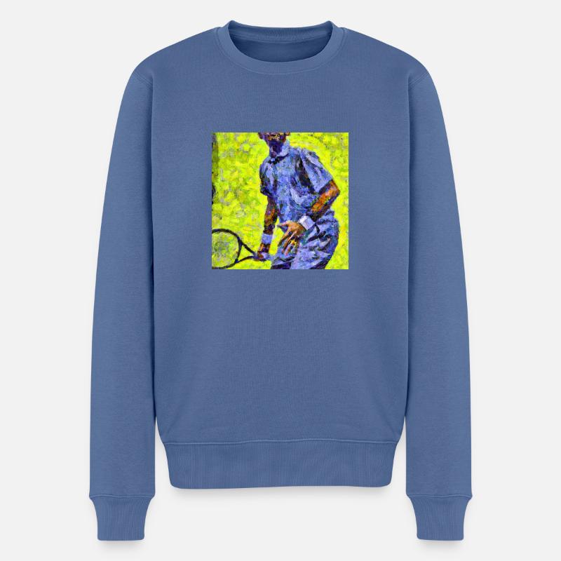 Tennis Art Design - Männer Premium Bio Pullover - Taubenblau