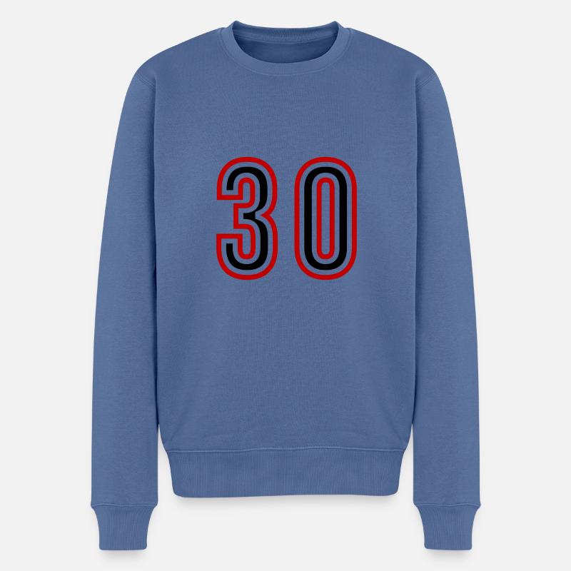 30 Zahl Jahre Trikot - Männer Premium Bio Pullover - Taubenblau