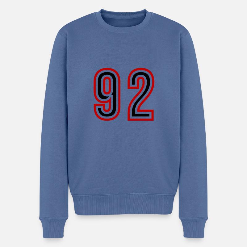 92 Nombre Années Jersey - Pull Premium bio Homme - bleu pigeon
