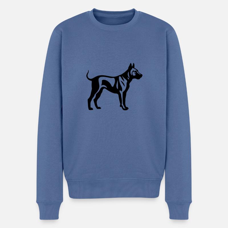 Bull Terrier Hund Symbol - Männer Premium Bio Pullover - Taubenblau