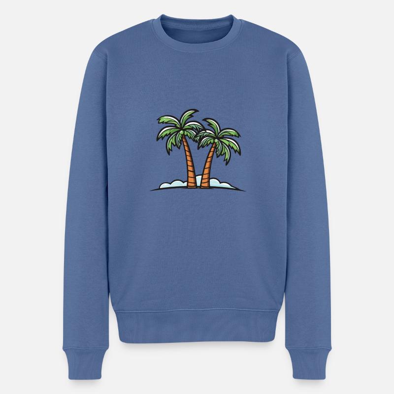 Palmen Insel Urlaub - Männer Premium Bio Pullover - Taubenblau