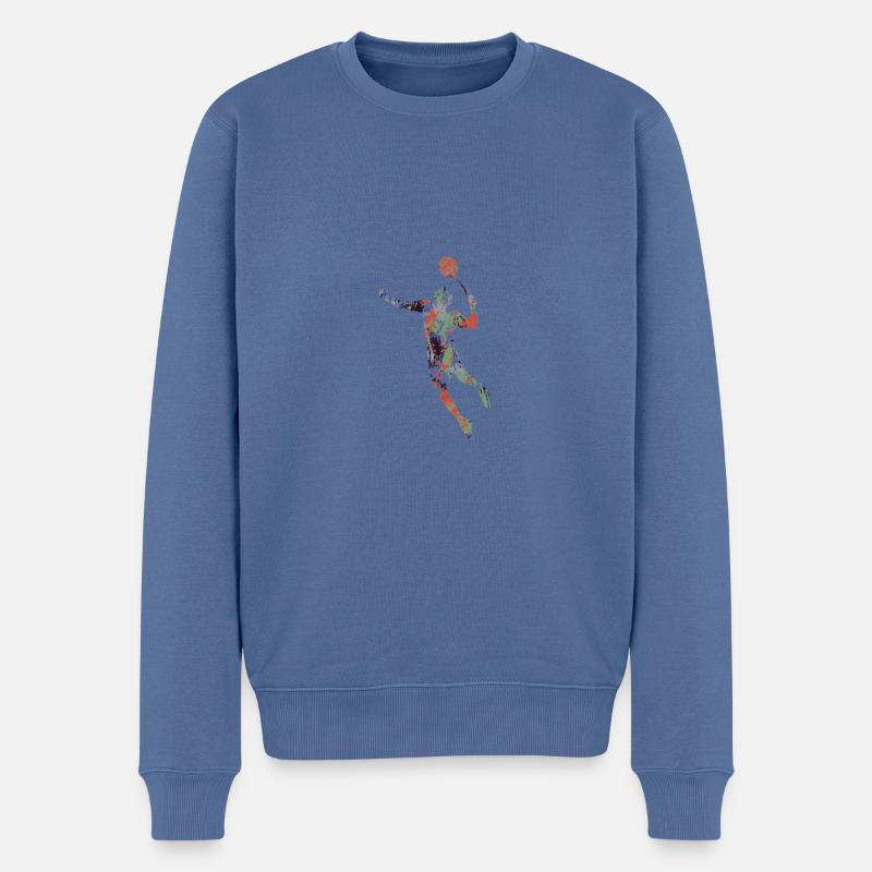 Badminton - Männer Premium Bio Pullover - Taubenblau