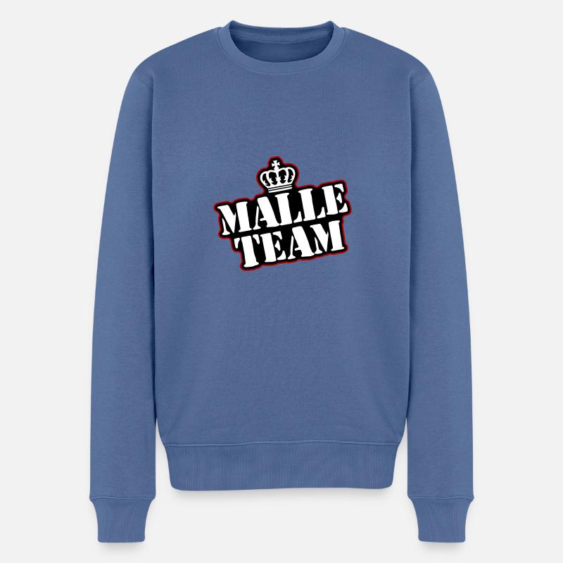 Malle Team - Männer Premium Bio Pullover - Taubenblau