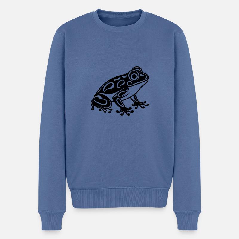 Grenouille Crapaud - Pull Premium bio Homme - bleu pigeon