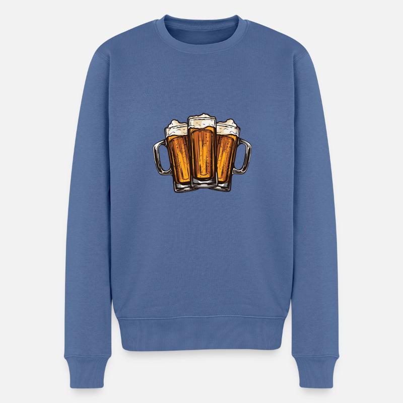 Bier Team Bierglas - Männer Premium Bio Pullover - Taubenblau