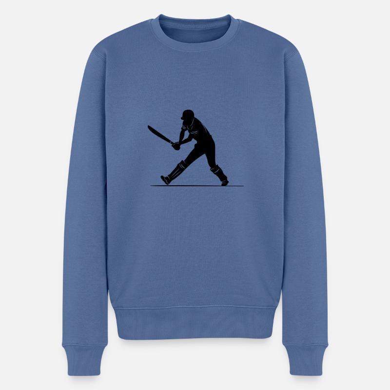 Cricket Sport Silhouette - Pull Premium bio Homme - bleu pigeon