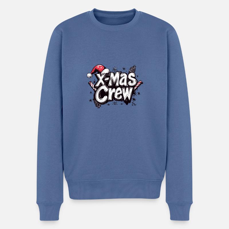X-Mas Crew - Männer Premium Bio Pullover - Taubenblau