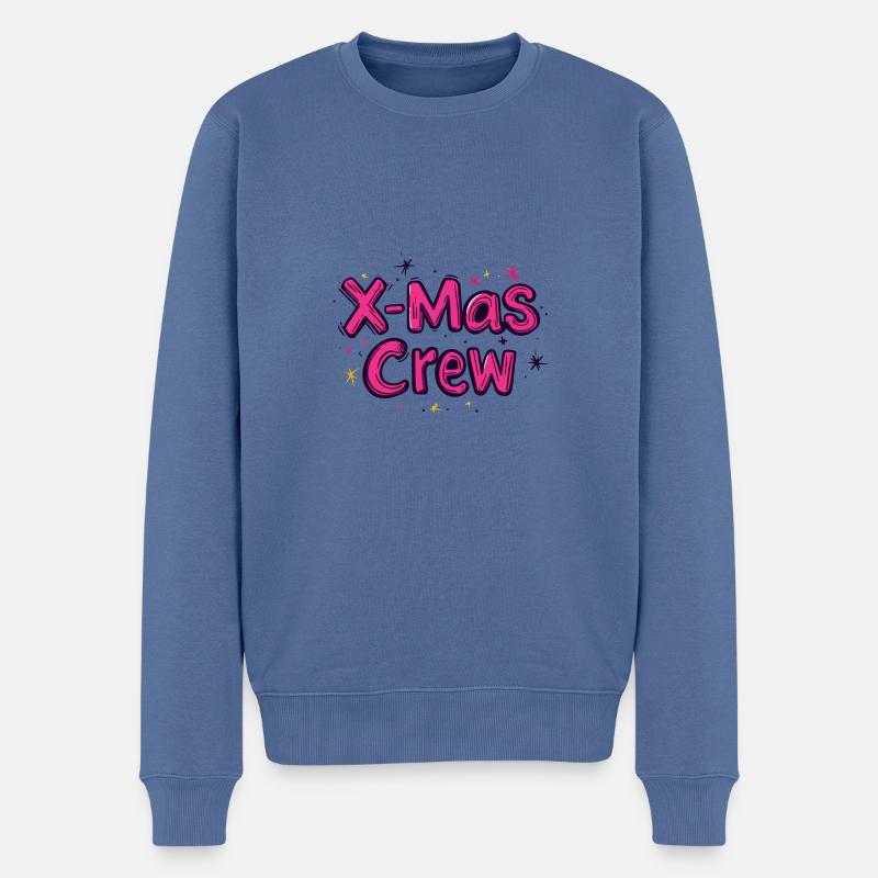 X-Mas Crew - Männer Premium Bio Pullover - Taubenblau