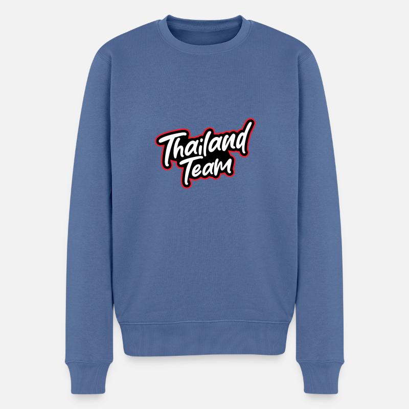 Thailand Team - Männer Premium Bio Pullover - Taubenblau