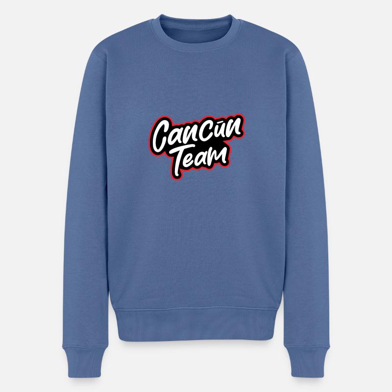 Cancun Team - Männer Premium Bio Pullover - Taubenblau