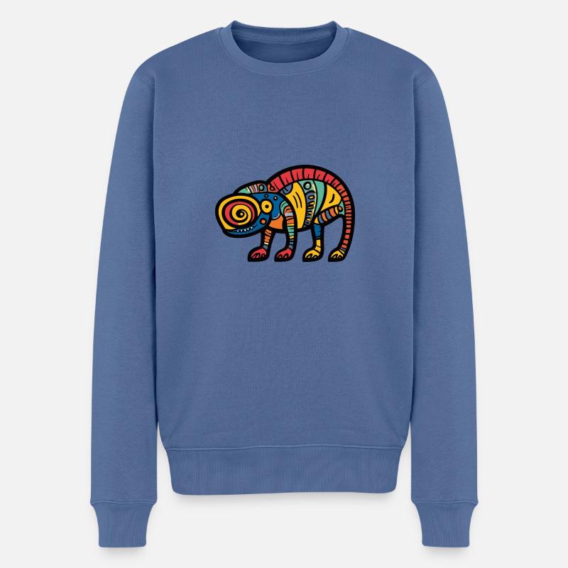 Chameleon Halloween Tier - Männer Premium Bio Pullover - Taubenblau