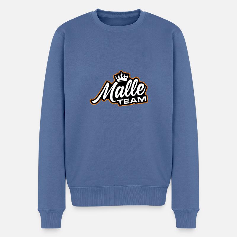 Malle Team - Männer Premium Bio Pullover - Taubenblau