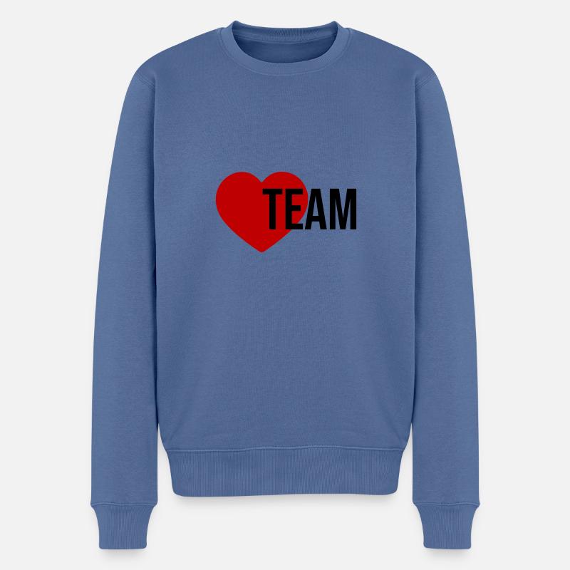 Team Herz Symbol - Männer Premium Bio Pullover - Taubenblau