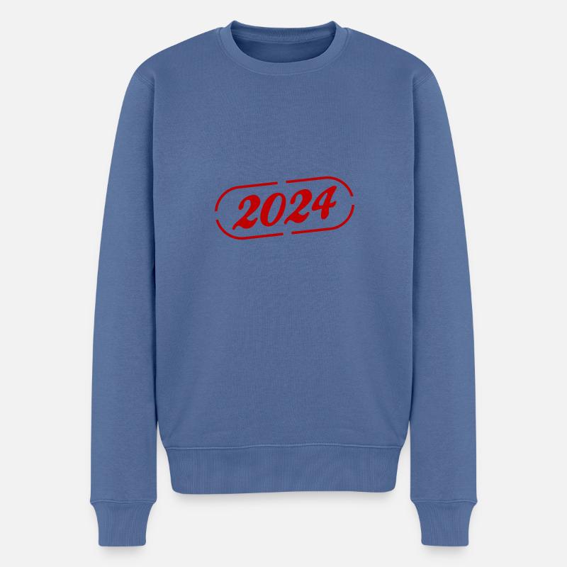 2024 Symbol - Männer Premium Bio Pullover - Taubenblau