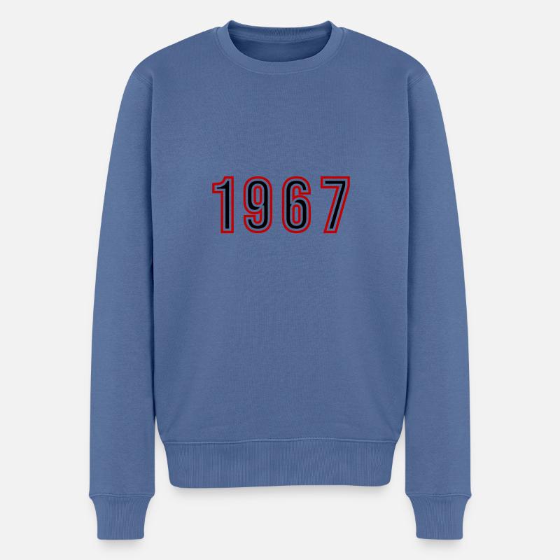 1967 Jahr Zahl - Männer Premium Bio Pullover - Taubenblau
