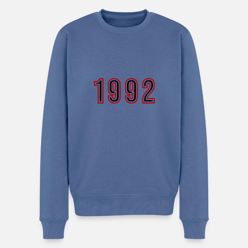 1992 Jahr Zahl - Männer Premium Bio Pullover - Taubenblau
