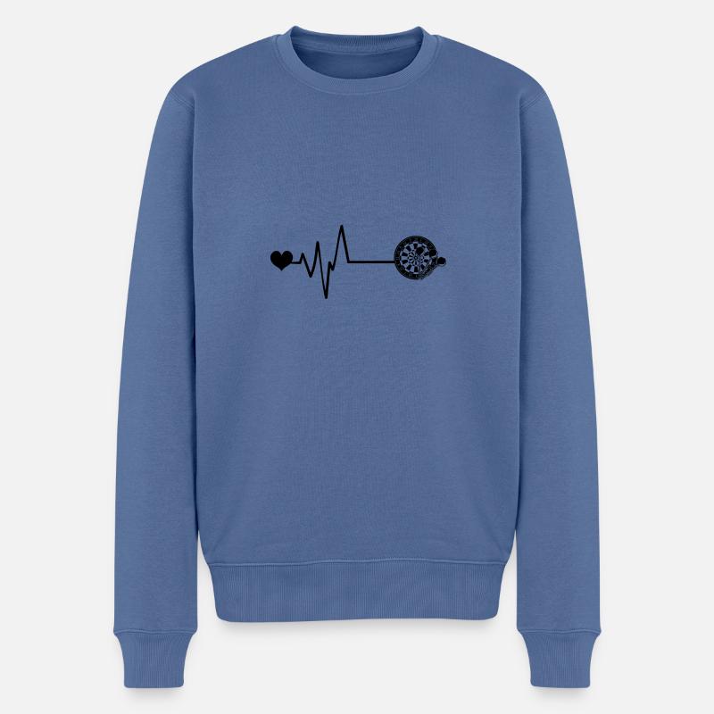 Darts Sport Puls Liebe - Männer Premium Bio Pullover - Taubenblau