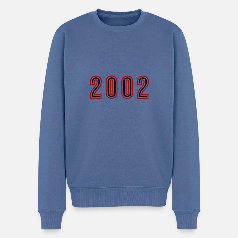 2002 Jahr Zahl - Männer Premium Bio Pullover - Taubenblau
