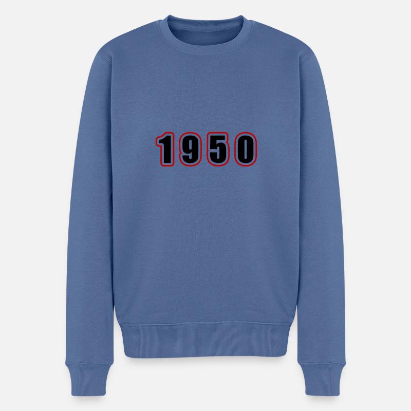 Anniversaire de l’année 1950 - Pull Premium bio Homme - bleu pigeon