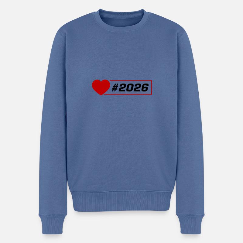 Cœur 2026 - Pull Premium bio Homme - bleu pigeon