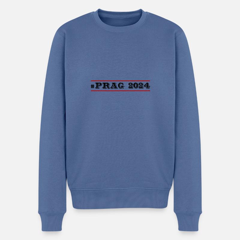 Prag 2024 - Männer Premium Bio Pullover - Taubenblau