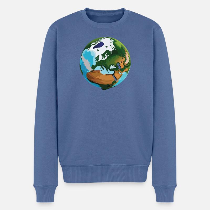 PlanetEU - Männer Premium Bio Pullover - Taubenblau