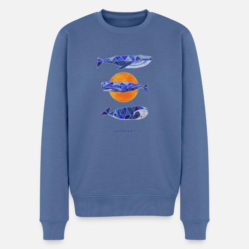 three whales - Männer Premium Bio Pullover - Taubenblau