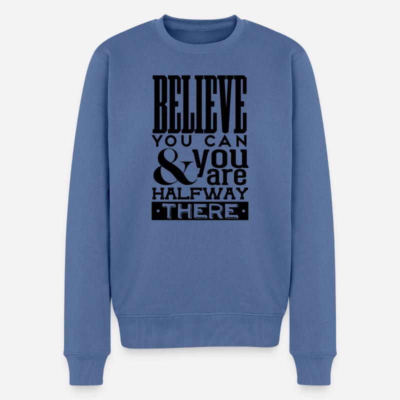 Motivation - Männer Premium Bio Pullover - Taubenblau