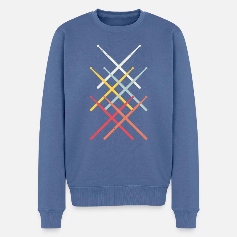 Drumsticks Schlagzeug Schlagzeuger Musiker - Männer Premium Bio Pullover - Taubenblau