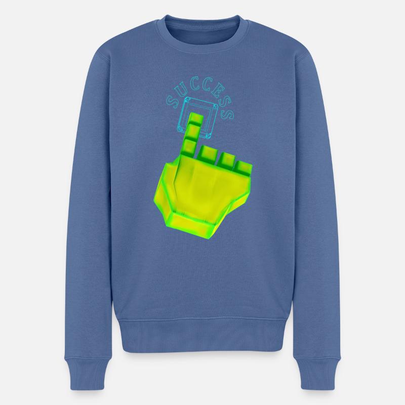 ERFOLG - Männer Premium Bio Pullover - Taubenblau