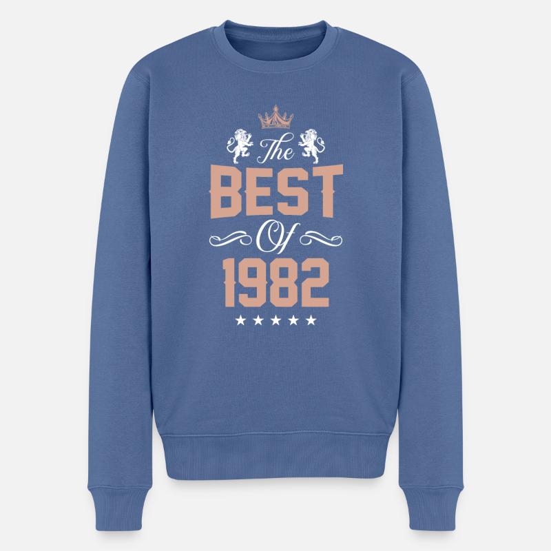 1982 best of - Männer Premium Bio Pullover - Taubenblau