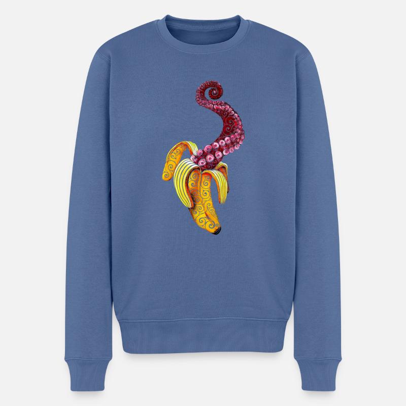 Swirly Mutanten Banane - Männer Premium Bio Pullover - Taubenblau