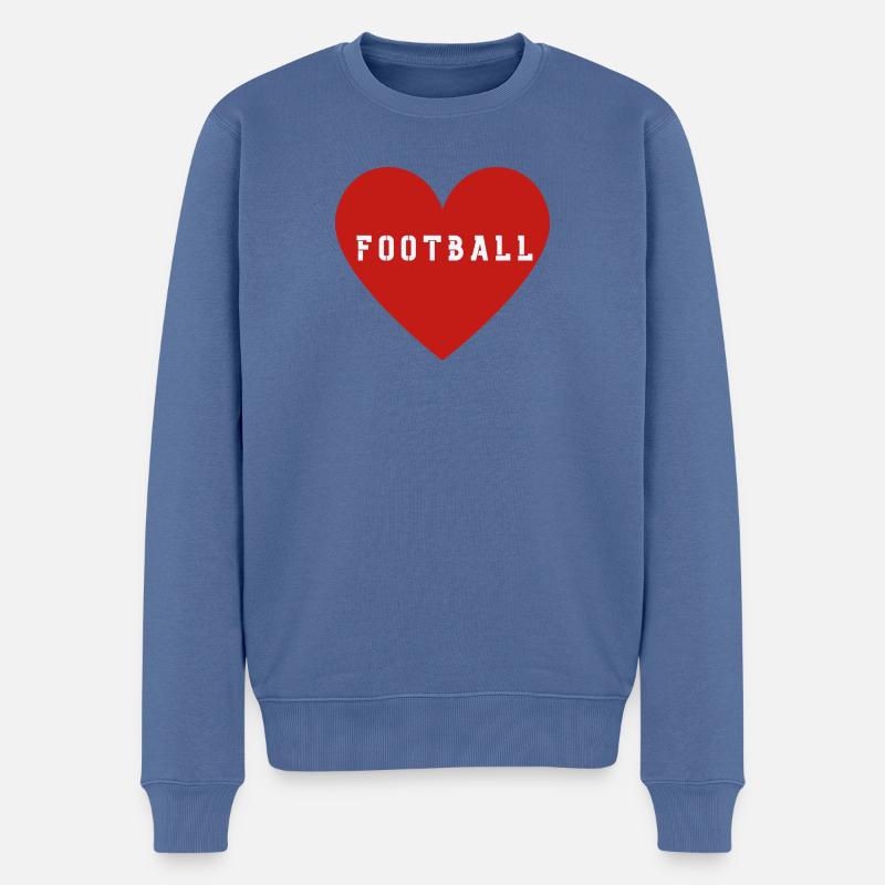 Fußball - Männer Premium Bio Pullover - Taubenblau
