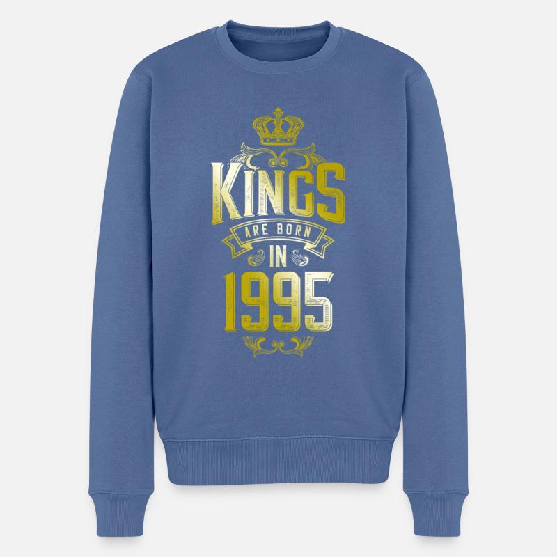 kings are born 1995 - Männer Premium Bio Pullover - Taubenblau