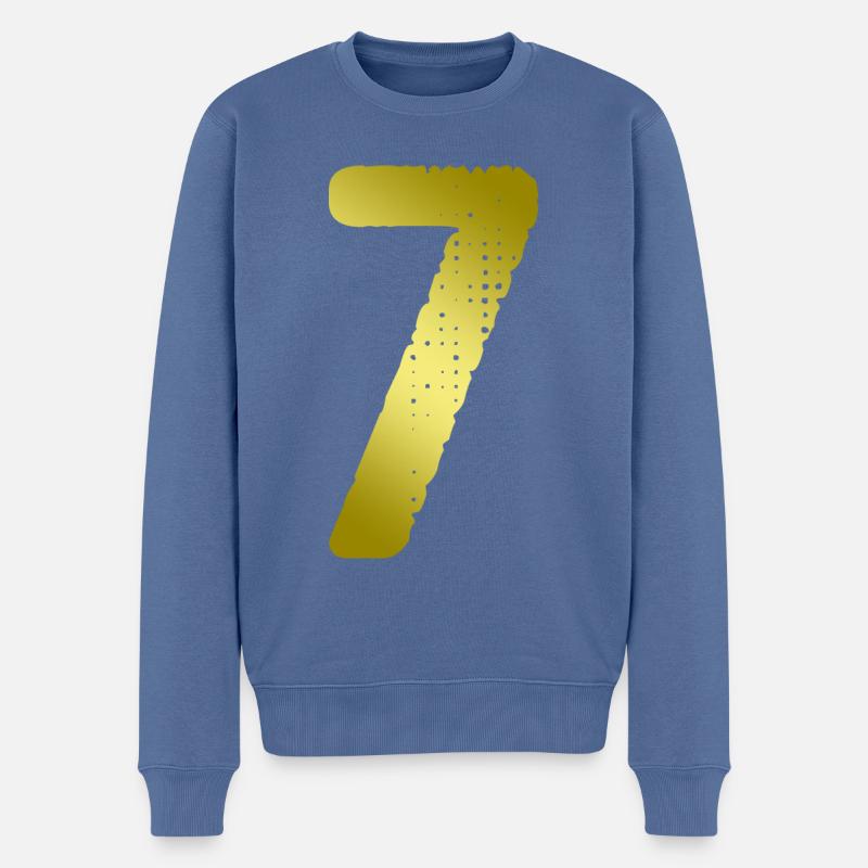 7 Maillot numéro - Pull Premium bio Homme - bleu pigeon