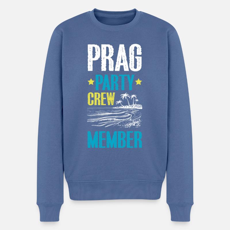 Prag Party Crew - Männer Premium Bio Pullover - Taubenblau