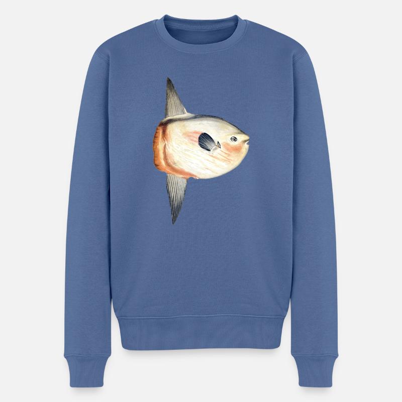 Mondfisch - Männer Premium Bio Pullover - Taubenblau