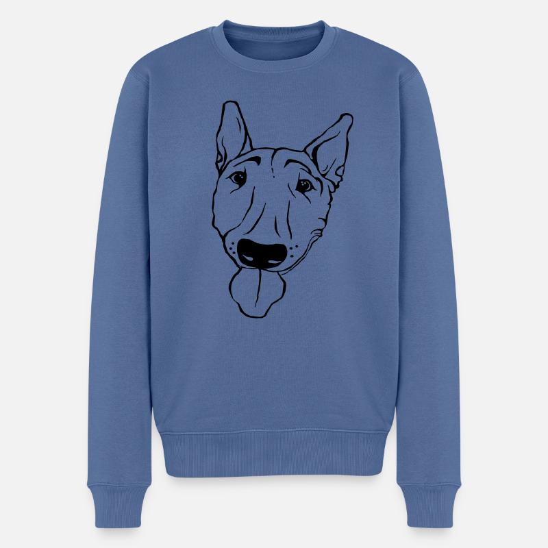 Bullterrier - Pull Premium bio Homme - bleu pigeon
