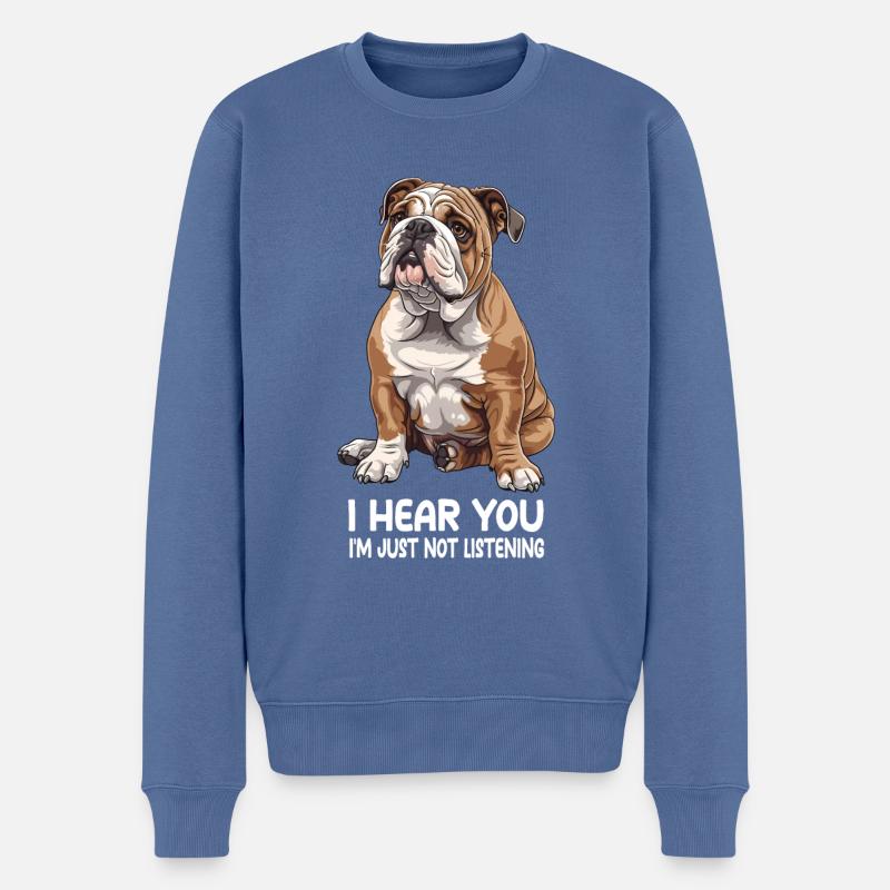 Bulldog - Männer Premium Bio Pullover - Taubenblau