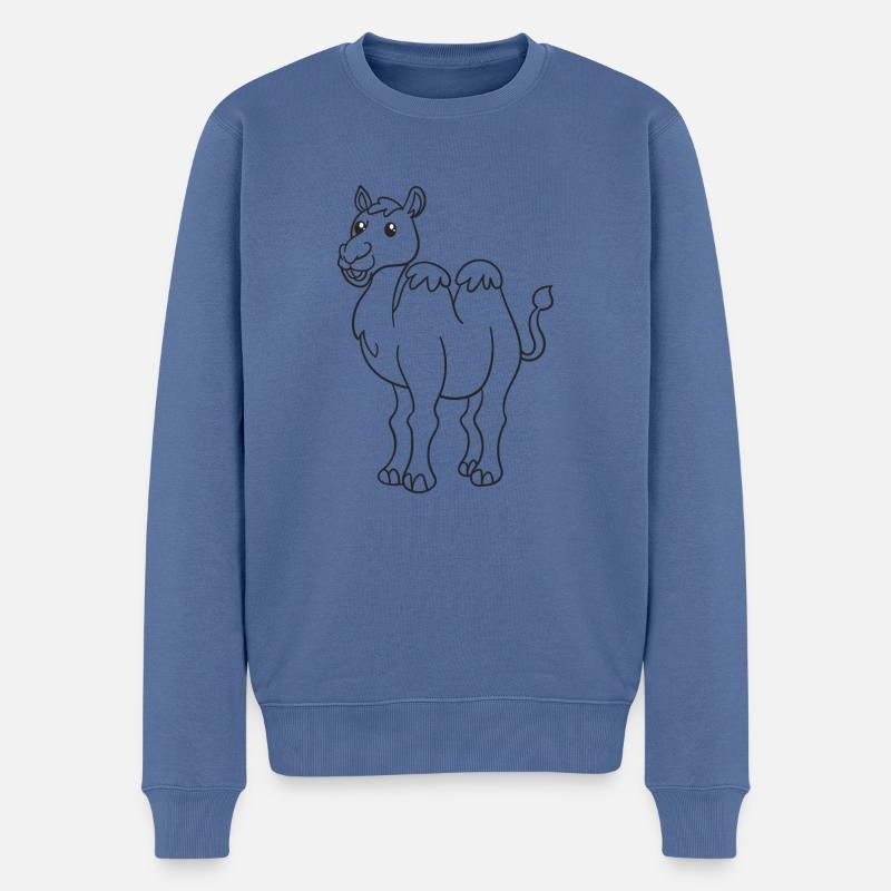 Kamel, Kamele, Geschenk, Geschenkidee - Männer Premium Bio Pullover - Taubenblau
